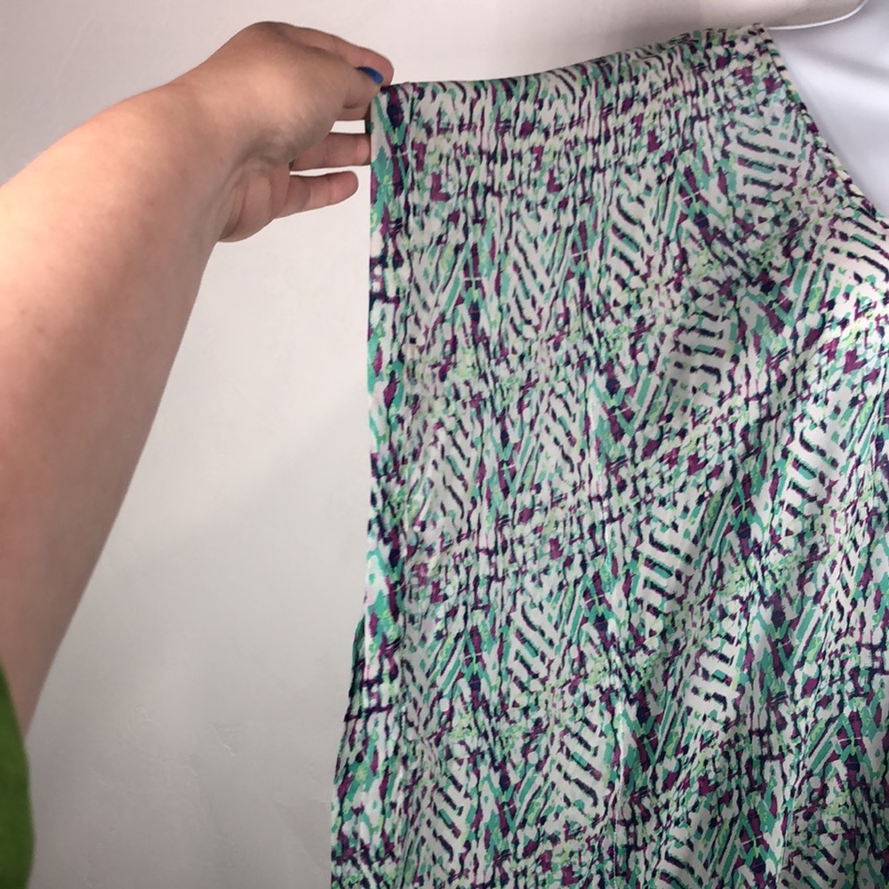 Shoshanna green and purple 100% silk swim cover up size small - Picture 4 of 10